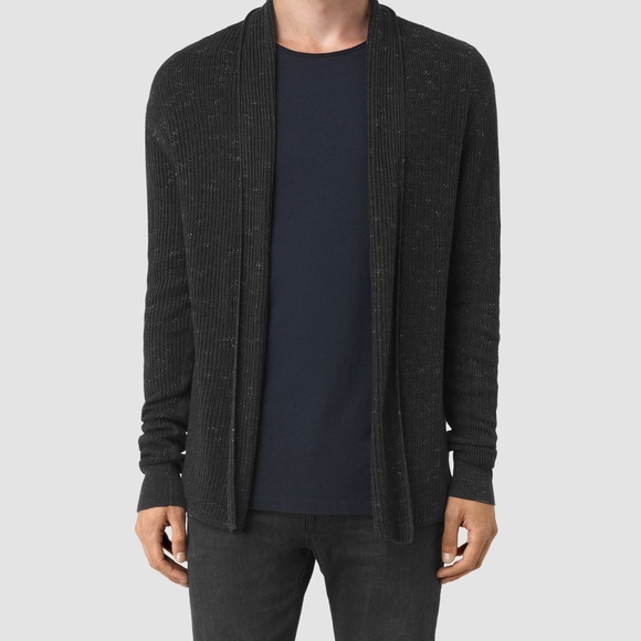 All Saints Sweaters Allsaints Mens Black Zellern Cardigan Size